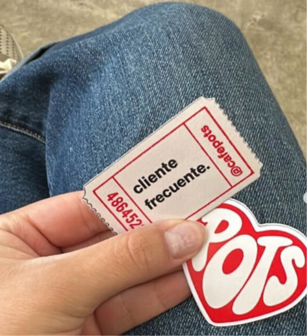 Ticket cliente frecuente de Café Potss